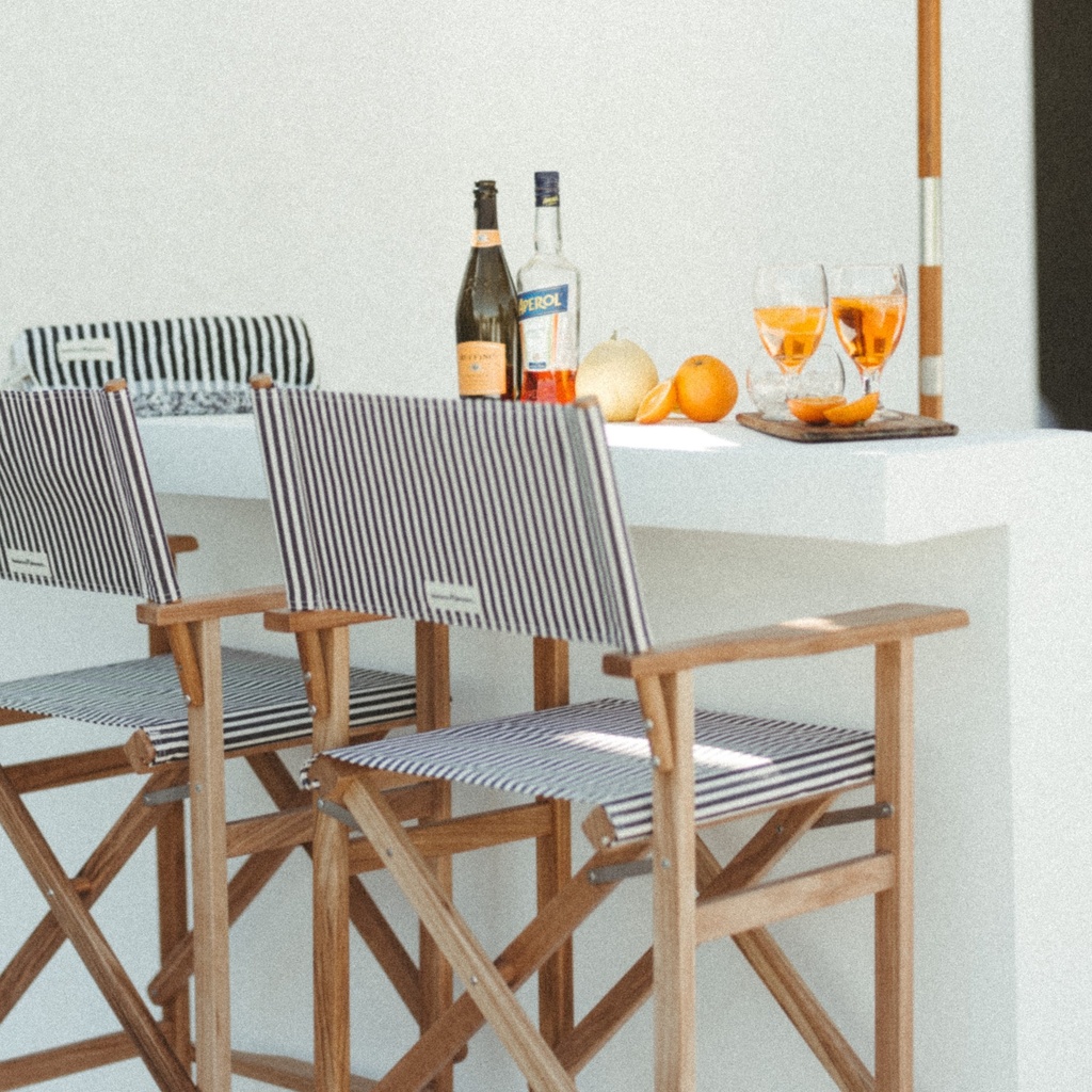 THE DIRECTORS BAR STOOL - Lauren's Navy Stripe - Business & Pleasure Co. 