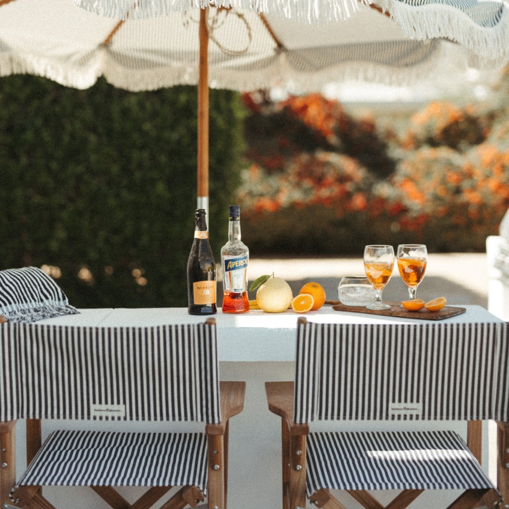 THE DIRECTORS BAR STOOL - Lauren's Navy Stripe - Business & Pleasure Co. 