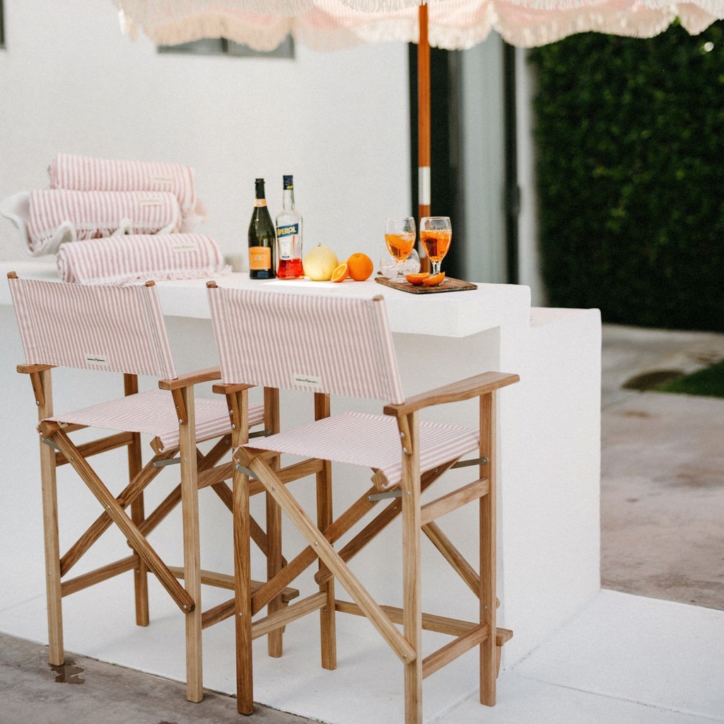 THE DIRECTORS BAR STOOL - Lauren's Pink Stripe - Business & Pleasure Co. 