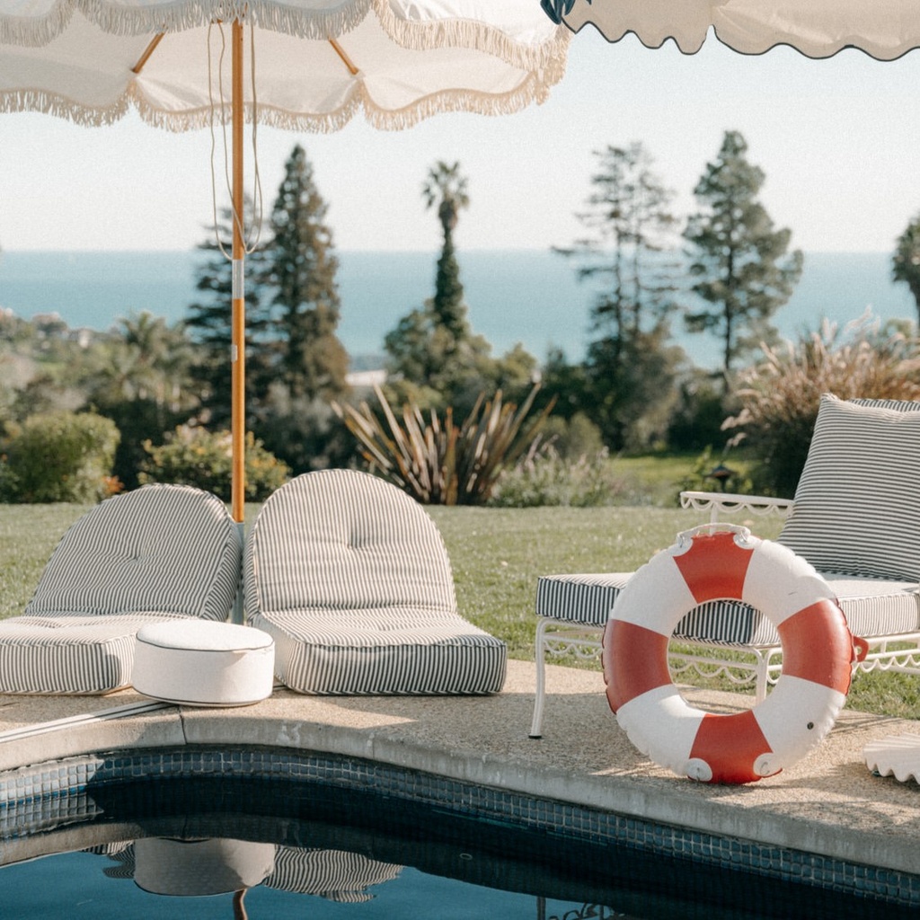THE RECLINING PILLOW LOUNGER - Lauren's Navy Stripe - Business & Pleasure Co. 