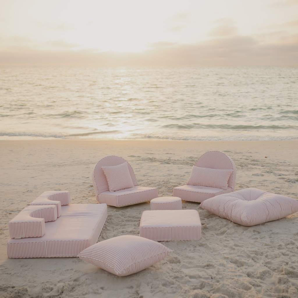 THE RECLINING PILLOW LOUNGER - Lauren's Pink Stripe - Business & Pleasure Co. 