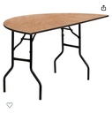 Semi-round folding table 183 cm