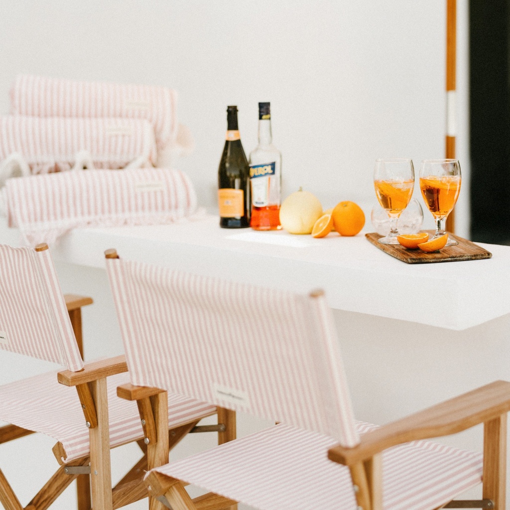 THE DIRECTORS BAR STOOL - Lauren's Pink Stripe - Business & Pleasure Co. 