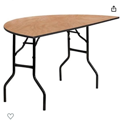 [BT-HARO-PVC-153] Semi-round folding table 153 cm