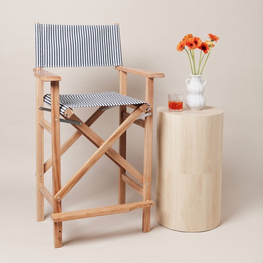 [BPC-DB-LAU-STR] THE DIRECTORS BAR STOOL - Lauren's Navy Stripe - Business & Pleasure Co. 