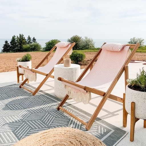 [BPC-G-LAU-PNK] THE SLING CHAIR - Lauren's Pink Stripe - Business & Pleasure Co. 