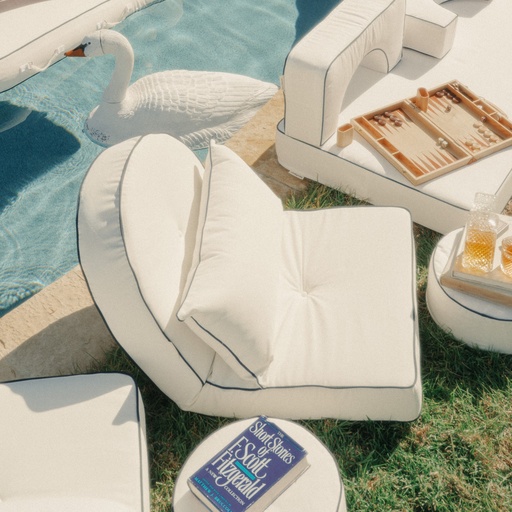 [BPP-REC-RIV-WHT] THE RECLINING PILLOW LOUNGER - Rivie White - Business & Pleasure Co. 